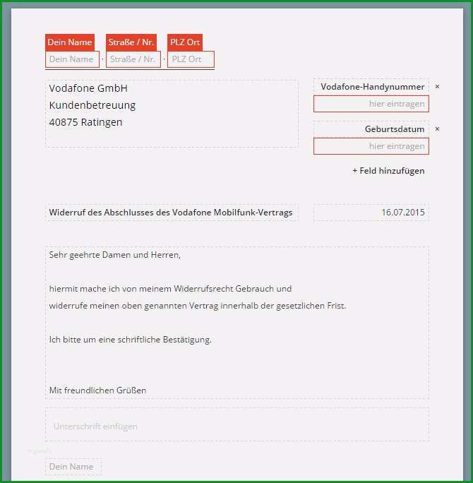 vodafone dsl kundigung vorlage word