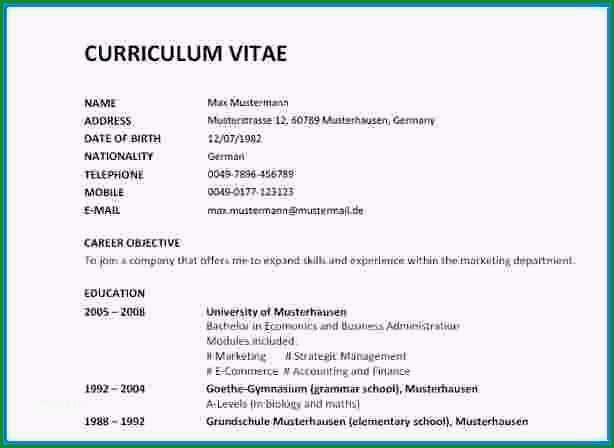 cv vorlage word gut curriculum vitae vorlage