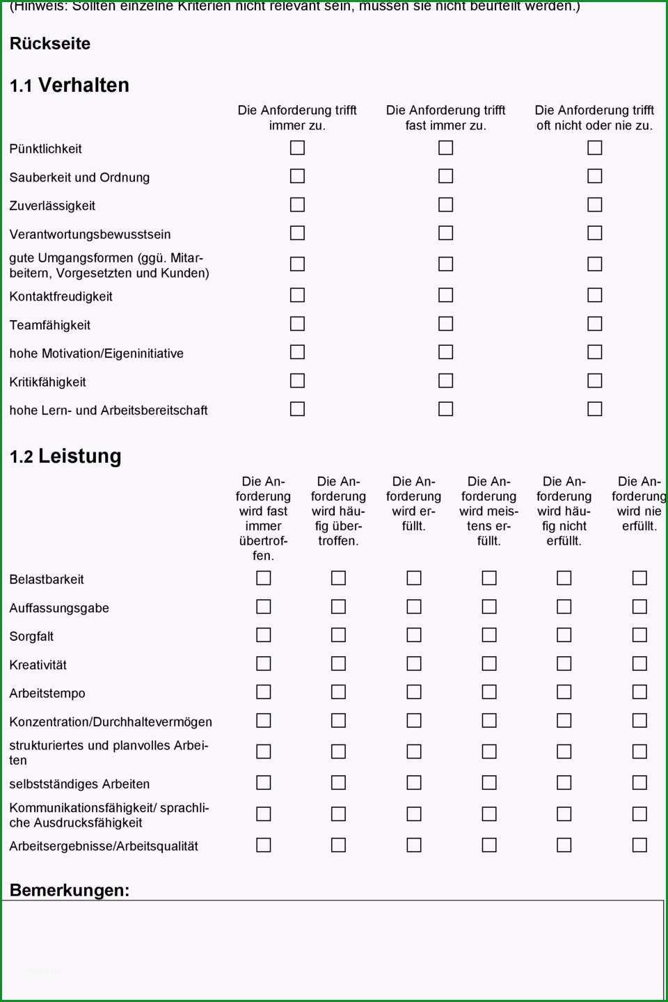 praktikumszeugnis vorlage zum ankreuzen