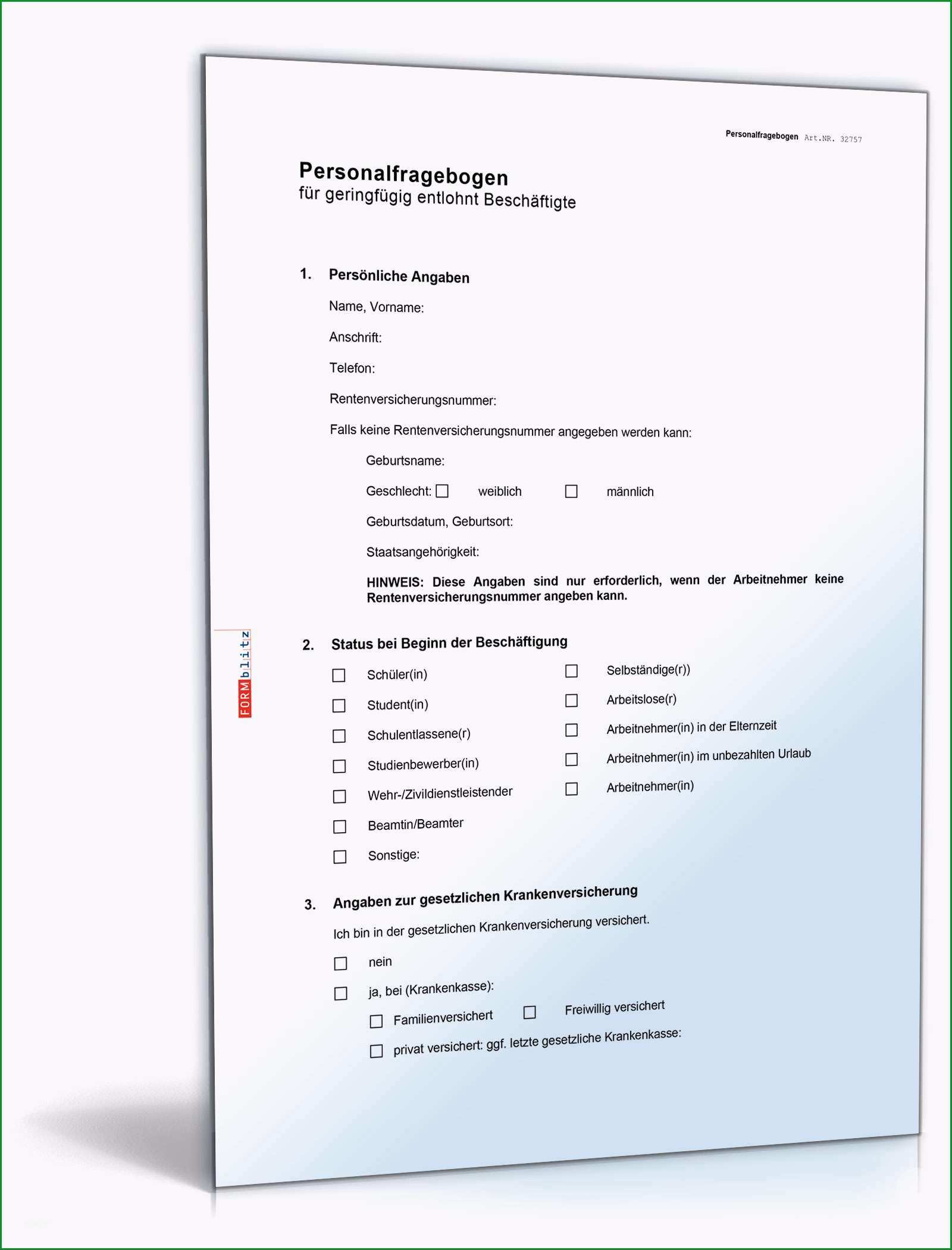 personalfragebogen fr geringfgig beschftigte minijobs 3982