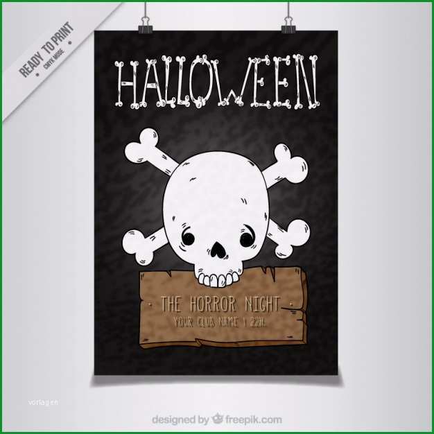 halloween plakat vorlage von hand gezeichneten schadel